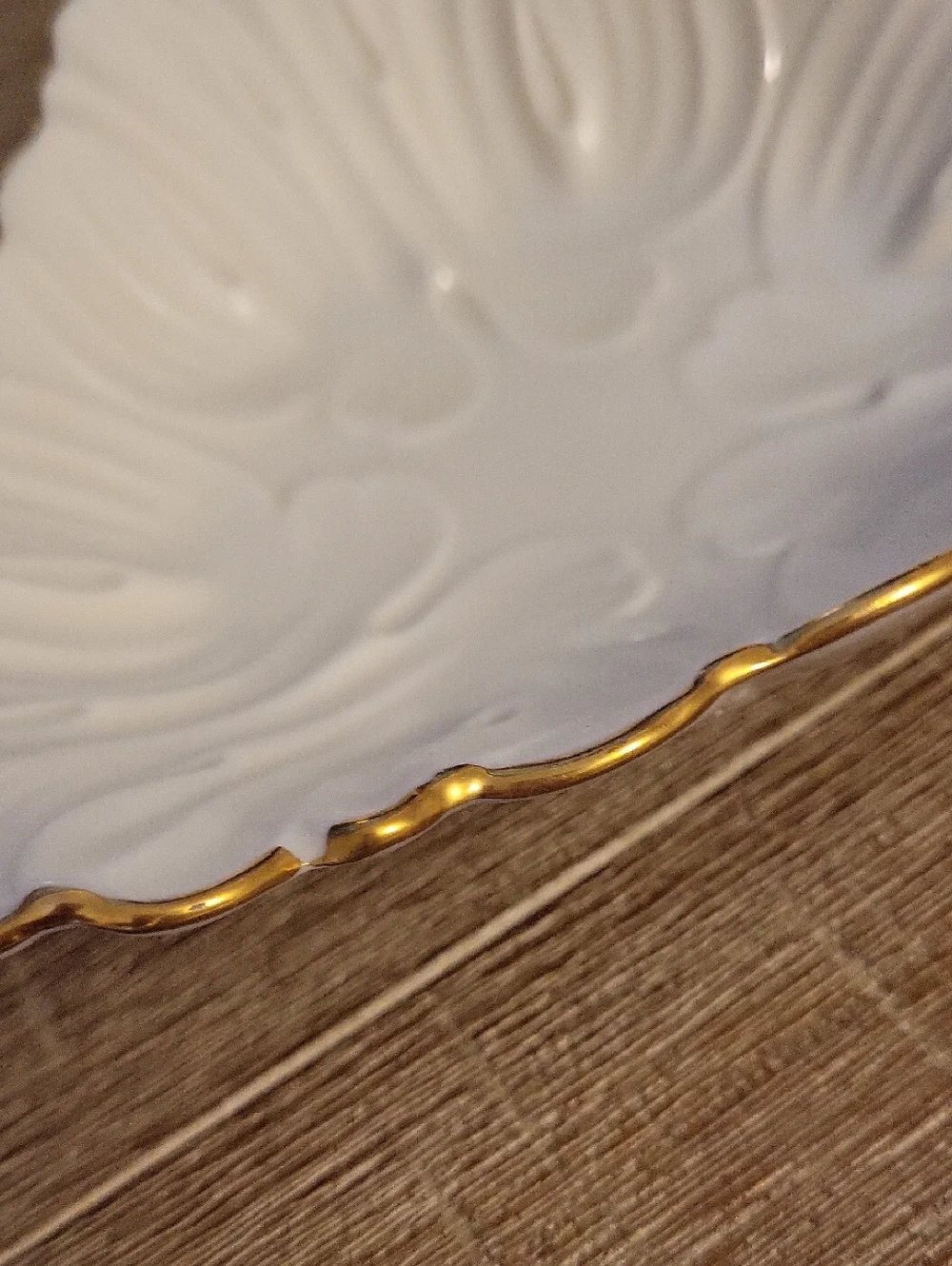 Lenox White Porcelain Triangular  Trinket Dish with 24k Gold Rim